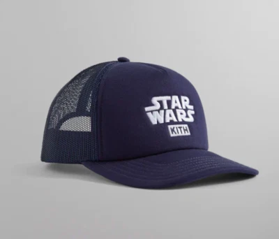 KITH STAR WARS COTTON TWILL FOAM TRUCKER HAT BLACK NAVY - Image 1 of 2