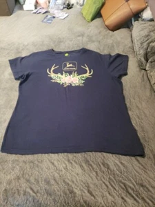 WOMAN'S SIZE:XL JOHN DEER GRAPHIC T-SHIRT NAVY BLUE IN COLOR**NEW WITHOUT TAGS** - Picture 1 of 6