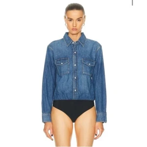 Body de mezclilla Citizens of Humanity Sera de una pieza camisa con botones azul XS - Imagen 1 de 10