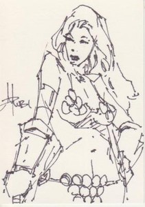 2012 Red Sonja -  Color Sketch Card by Mel Rubi