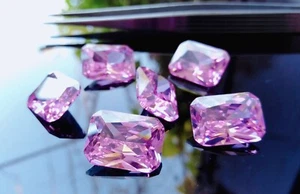 Cubic Zirconia AAA quality Octagon Shape Pink Color Loose Stones 3x5 to 12x16mm - Picture 1 of 3