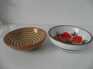 2 Schalen Bowl Salat Dessert Keramik Italy handbemalt - Picture 1 of 5