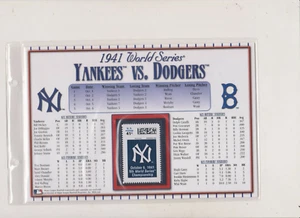 POSTAL SERVICE YANKEES - DODGER 1941 WORLD SERIES STAT CARD U S TO HONOR YANKEES - Bild 1 von 2