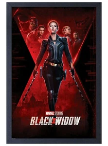 BLACK WIDOW MOVIE 13x19 FRAMED GELCOAT POSTER GIFT SUPERHERO MARVEL GIFT SCARJO! - Picture 1 of 1