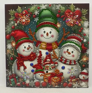 Handarbeit, Weihnachtskarte, Schneemann, Geschenke, Diamond Painting - Bild 1 von 1