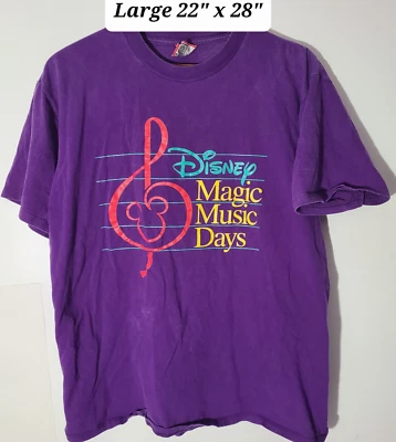 Camiseta grande púrpura vintage años 90 Disney Magic Music Days Foto 1 de 4