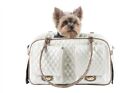 Petote Marlee Ivory Quilted Pet Carrier Bag Purse Airline approved Made in USA