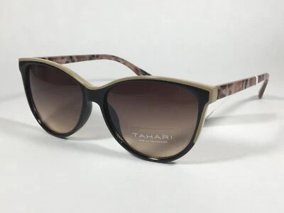 Gafas de sol Tahari ojo de gato dos tonos bronceado leche tortuga marrón degradado TH777 OXND Foto 1 de 4
