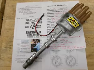 A Accel Dual Point Distributor Chevy 302 327 427 454 Machine with NEW Black Cap - Picture 1 of 24