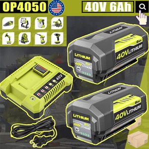 40V Lithium Battery / Charger for Ryobi Lawn Mower OP4015 OP4050A Hedge Trimmer - Picture 1 of 22