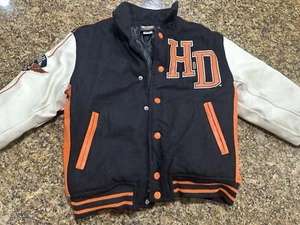 Youth Harley Davidson Varsity Letterman Jacket Marked Size 6 **See Description** - Picture 1 of 24