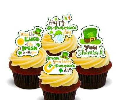 Día de San Patricio Comestible Stand-up Taza Pastel Toppers, Irlanda Irlandesa Trébol St Foto 1 de 4