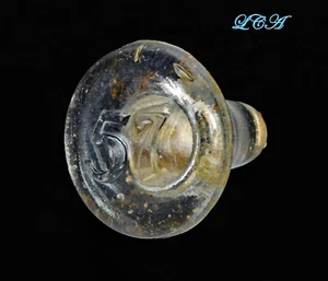 Scarce ANTIQUE original HEINZ 57 embossed GLASS BOTTLE stopper BLOWN GLASS - Picture 1 of 3