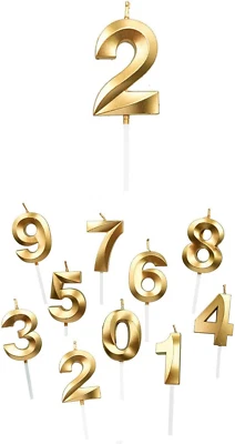 Birthday Candles for Cakes, Number 0-9 Candle Cake Topper for Party Anniversary  Foto 1 de 4