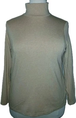 Top elástico manga larga beige LANDS END para mujer 1X 16W-18W cuello alto  Foto 1 de 4