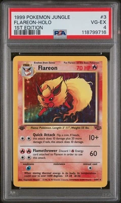 1999 Pokemon Jungle 1st Edition Holo Flareon #3 PSA 4 - Image 1 of 2