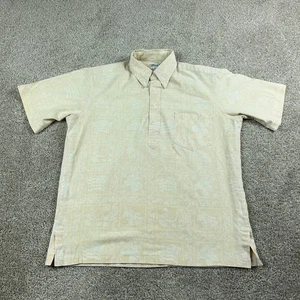Reyn Spooner Shirt Mens Large Yellow Popover Hawaiian Resort Aloha Reverse Print - Picture 1 of 10