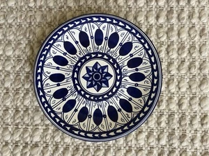 "Plato decorativo azul y blanco de 7"" con percha de España" - Imagen 1 de 2