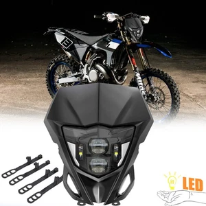 For YAMAHA WR250F WR450F WR 250 450 WRF LED Headlight Light With Black Mask - Picture 1 of 13