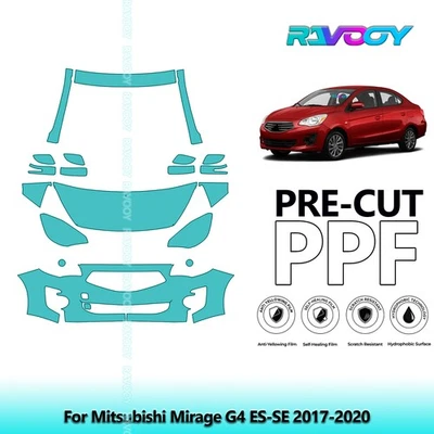 Película de protección de pintura precortada PPF para Mitsubishi Mirage G4 ES-SE 2017-2020 Foto 1 de 4