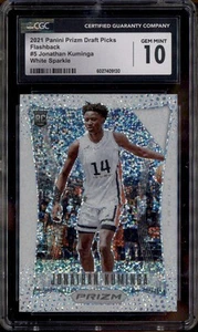 2021 Panini Prizm Draft Picks White Sparkle #5 Jonathan Kuminga RC CGC 10 - Picture 1 of 2