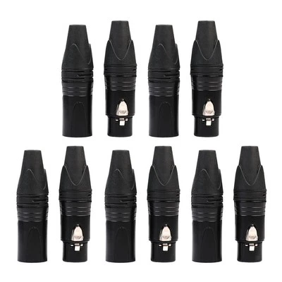 5 Pairs 3-Pin Male & Female XLR Mic Microphone Audio Cable Plug Connector - Image 1 of 4