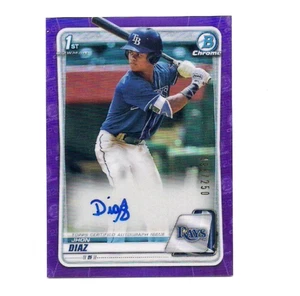 2020 Bowman Chrome Prospects Jhon Diaz Auto Purple Refractor /250 #CPA-JDI - Picture 1 of 2