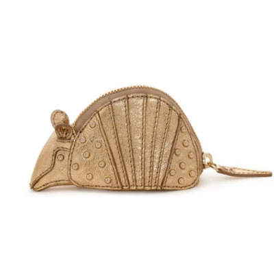 KATE SPADE Armadillo Leather Coin Purse - Dades Valley Gold Metal RARE - Image 1 of 4