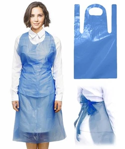 500-Pack Blue Polyethylene Aprons 28"x46", 2 Mil Lightweight Disposable - Picture 1 of 7