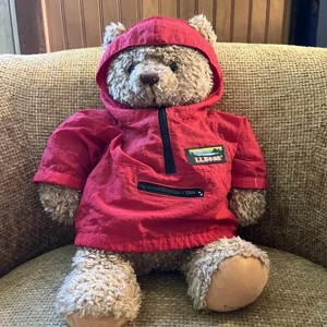 Mary Hamilton Hallmark BÄR LLBean rot Windbreaker Plüschtier Stofftier braun 9 Zoll - Bild 1 von 12