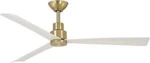 Minka Aire F786-SBR/WHF Simple 44" Ceiling Fan in Soft Brass, Flat White Blades - Picture 1 of 3