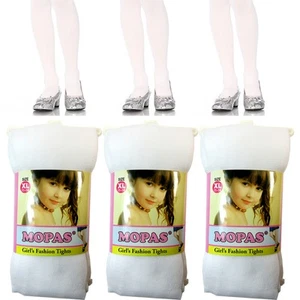 White XL dance stockings: 3 pairs for girls - Picture 1 of 1