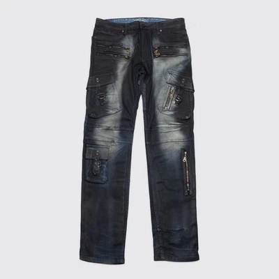 Robin's Jeans Raptor Motocicleta W36 Negro Recubierto Algodón Calce Ajustado Foto 1 de 4