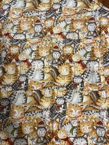 Grembiule bistrot doppia tasca gatto cotone vintage cotone 2 tasche - Foto 1 di 5