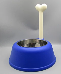 2 Alessi Lupita Dog Bowl - Blue & Orange - Picture 1 of 8