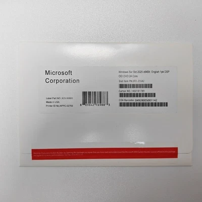 Microsoft Windows Server 2025 Standard 24 Core 64-Bit DVD Edition New Sealed - Image 1 of 2