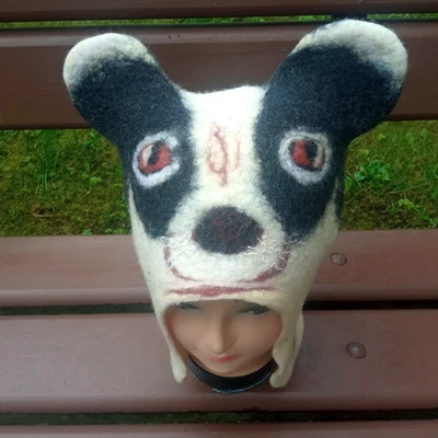 Tejón de lana de fieltro Ushanka para adultos.Sombrero de sauna.Animal de fieltro.Cosplay. Invierno ha Foto 1 de 4