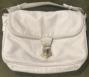 Fendi Patent Leather White Fly Shoulder Bag Purse Y2K 2000s Vintage - Picture 1 of 12