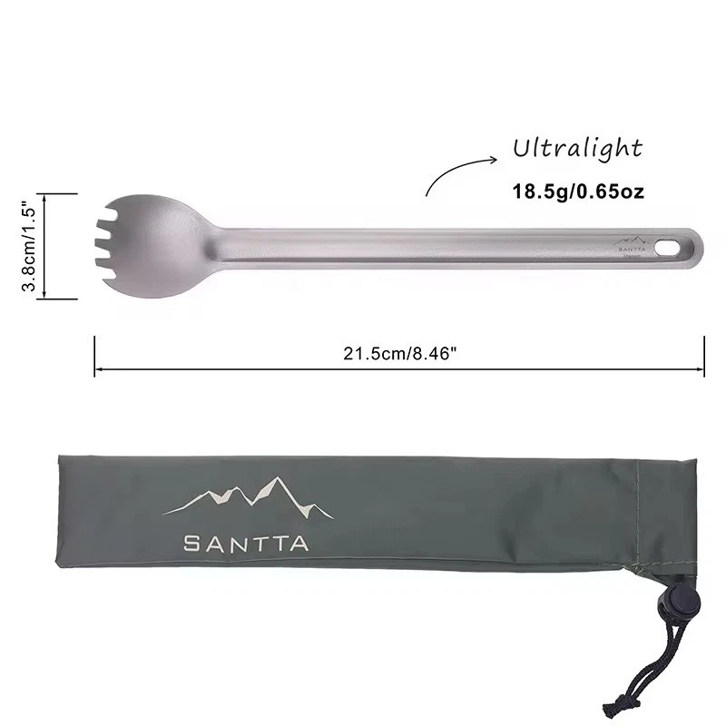 Ultralight Titanium Spork - Long Handled Spoon Fork Combo for Hiking & Camping - Image 1 of 1