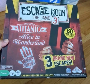 NEW Escape Room The Game 3 w/3 Escapes by Spin Master Titanic, Alice, Dawn - Picture 1 of 6