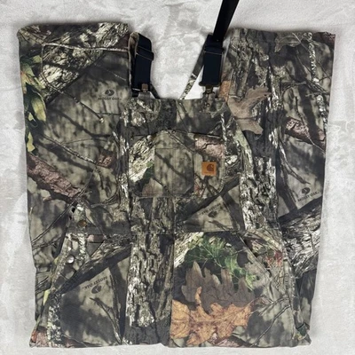 Carhartt Camo Bib Overalls Insulated Double Knee Men’s Size M 40x28 Realtree - Image 1 of 4