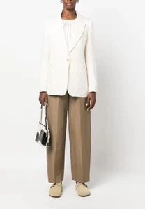 Blazer Forte Forte Marfil Lana Viscosa IT 1 US 4 Botón Único Italia Solapa Pico - Imagen 1 de 14