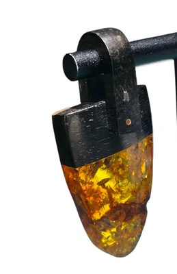 Baltic Amber & Wood Pendant Artisan Handmade Cognac Honey Gemstone Necklace... - Image 1 of 4