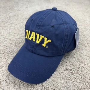 Navy Midshipmen Hat Adjustable Signatures NCAA Blue Gold Arched Logo Dad Cap NOS - Picture 1 of 10