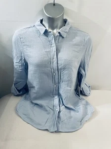 Top para mujer 1.State de algodón con botones azul talla grande (NUEVO CON ETIQUETAS) - Imagen 1 de 10