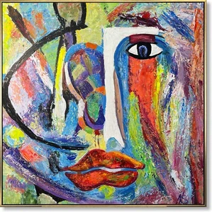 Abstraktes Gemälde auf Leinwand groß Wandbild Leinwand bunt Gemälde Lifestyle - Bild 1 von 14