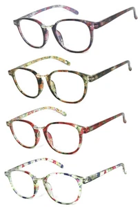 Woman Colorful Bottom Round Full Magnified Reader Reading Glasses Spring Hinges - Picture 1 of 20
