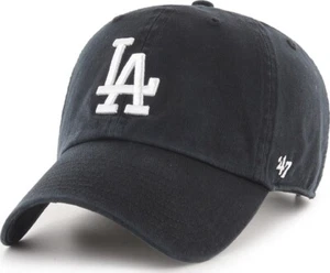 47 Brand Los Angeles Dodgers Black Clean Up Curved Visor Strapback Cap - Bild 1 von 2