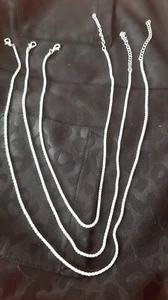 Silver Tone Layering Necklaces 3 x 51cm/45cm/42cm Lengths From End to End "NEW" - Picture 1 of 6