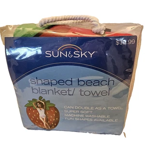 Sun & Sky New Sealed Strawberry Shaped Beach Picnic Park Blanket Towel 48x66 in. - Picture 1 of 4